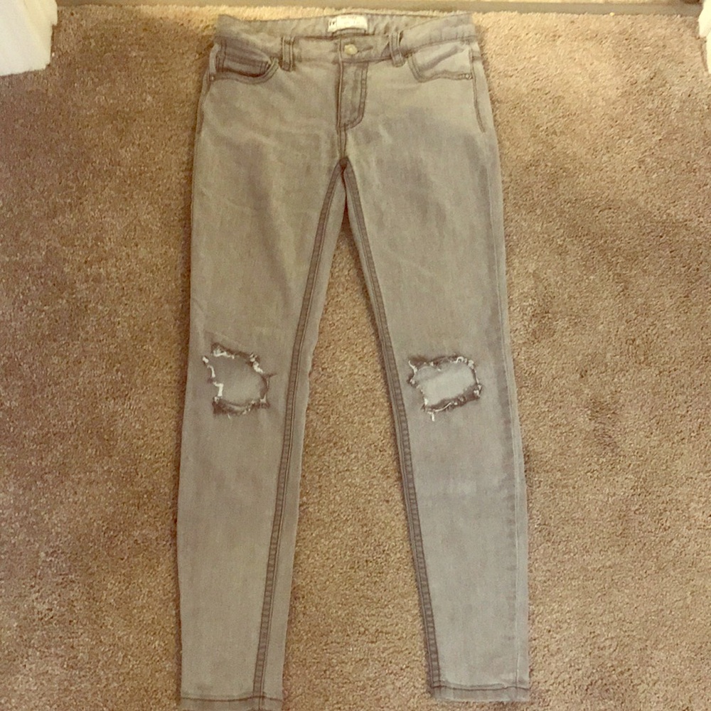 Free people size 25 grey stretch denim / legging